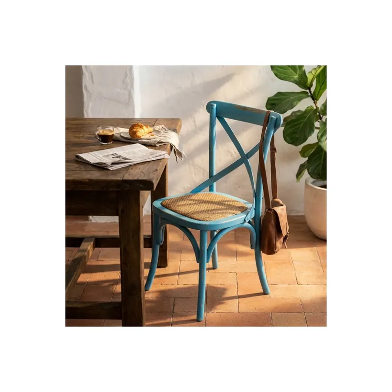 Sedia in legno azzurra - Cross Shop Nu