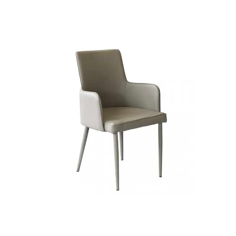 Bestseller Sedia con braccioli in ecopelle tortora - Camille