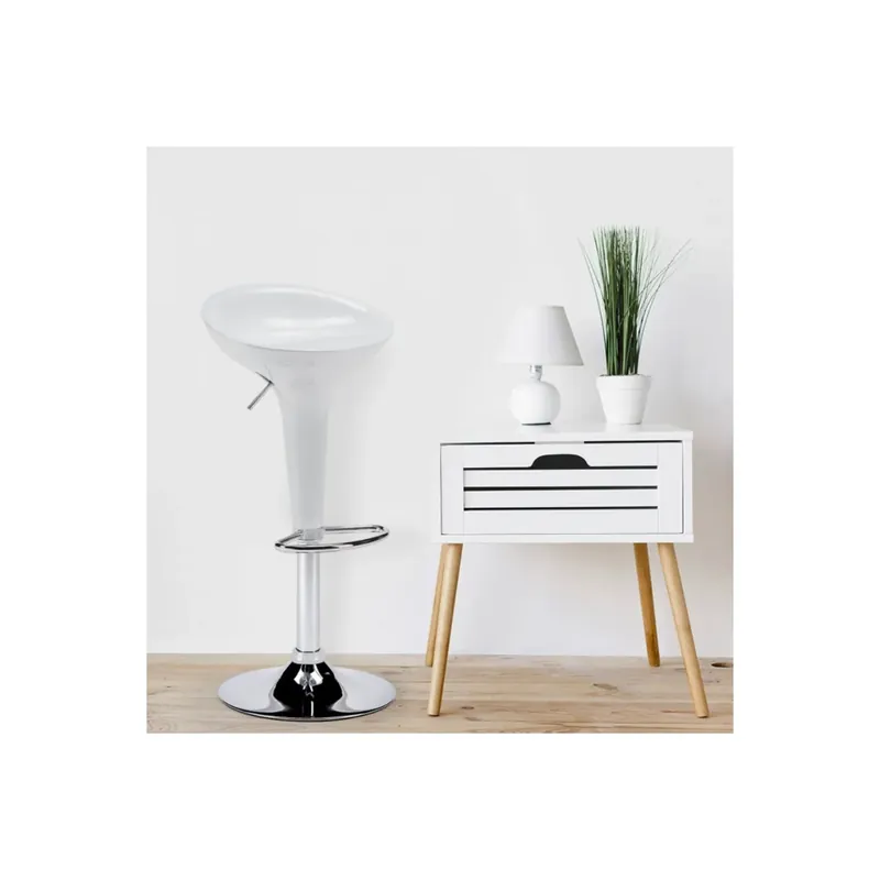 Weekendaanbieding Sgabello girevole e regolabile in ABS bianco - HARLAN