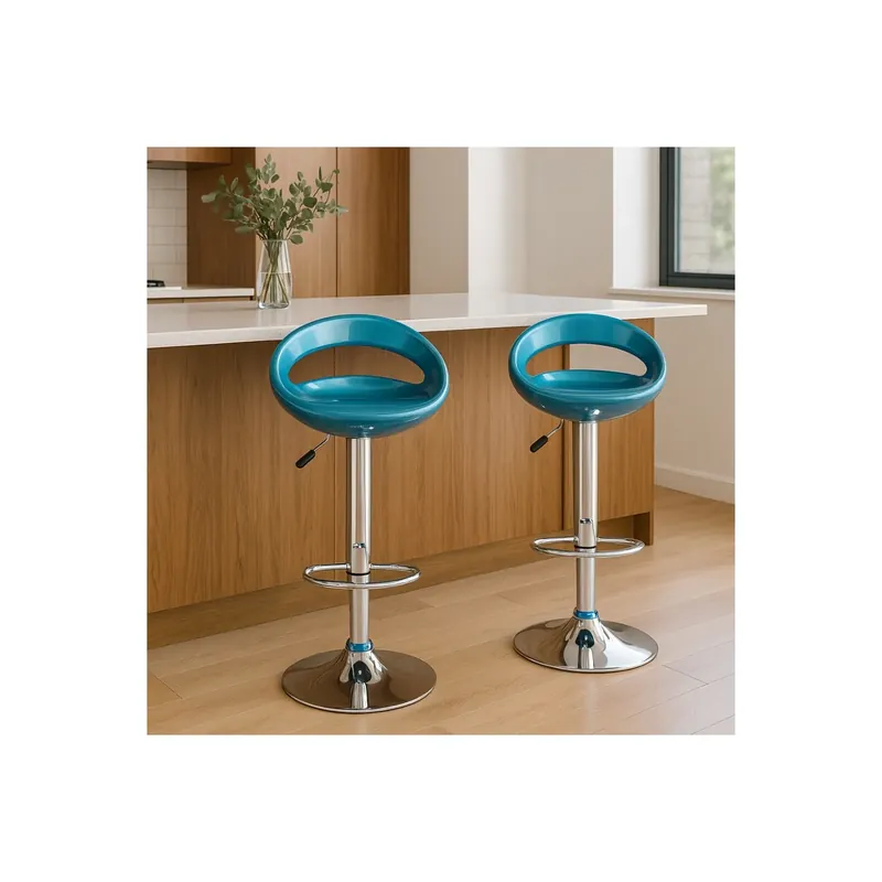 Sgabello girevole e regolabile in ABS blu 98h cm - JIMMY Lage Prijs