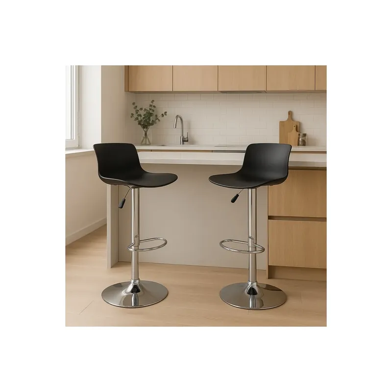 Sgabello nero regolabile in altezza e girevole in ABS 96h cm -LENOX Exclusieve Aanbieding