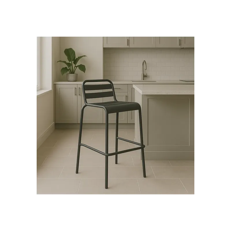 Sgabello alto in metallo grigio 95h - Vega Aanbieding
