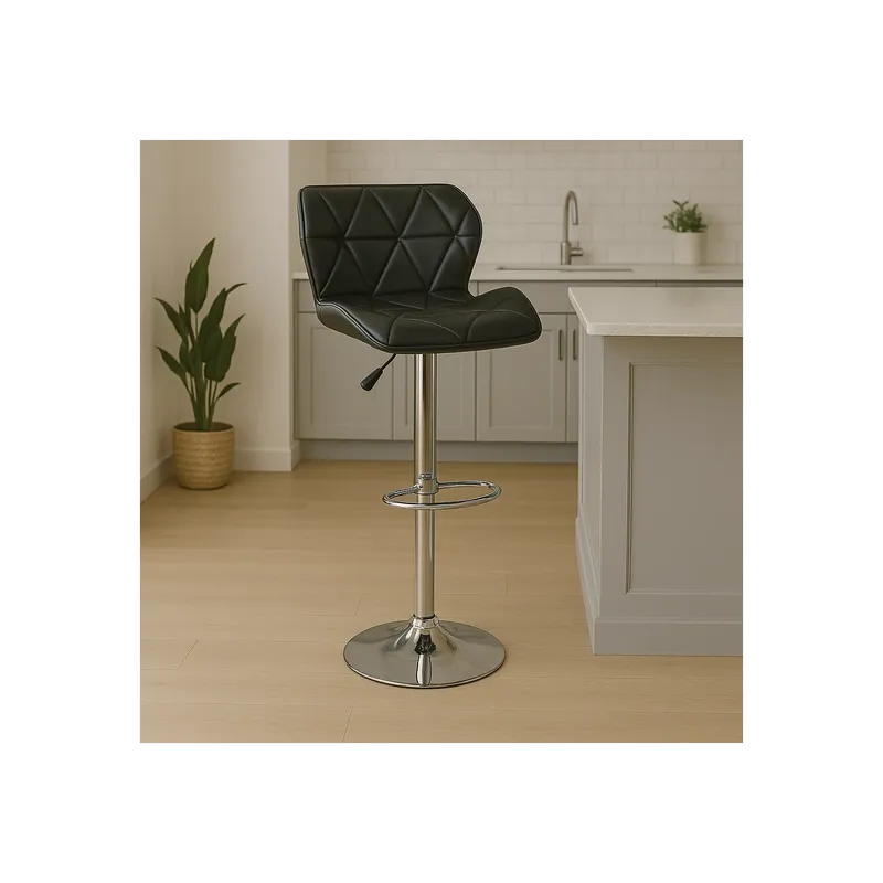 Finale Uitverkoop Sgabello girevole e regolabile in ecopelle nero 106h cm - MANUEL