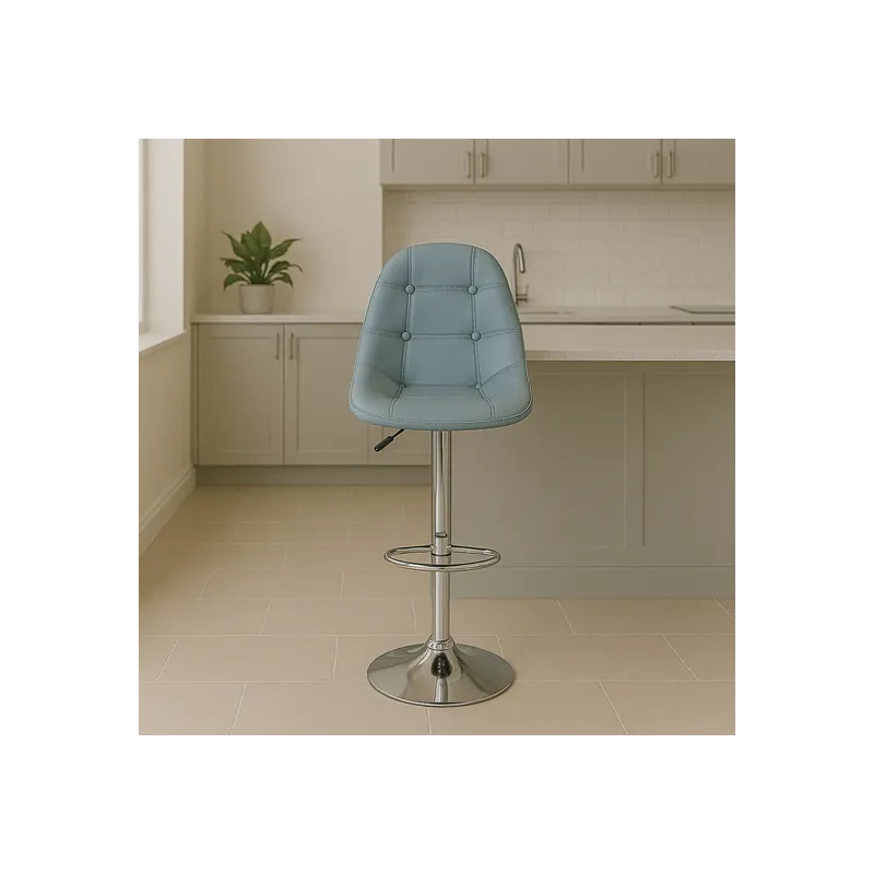 Koop Online Sgabello in ecopelle regolabile in altezza 116 cm grigio - FLYNN