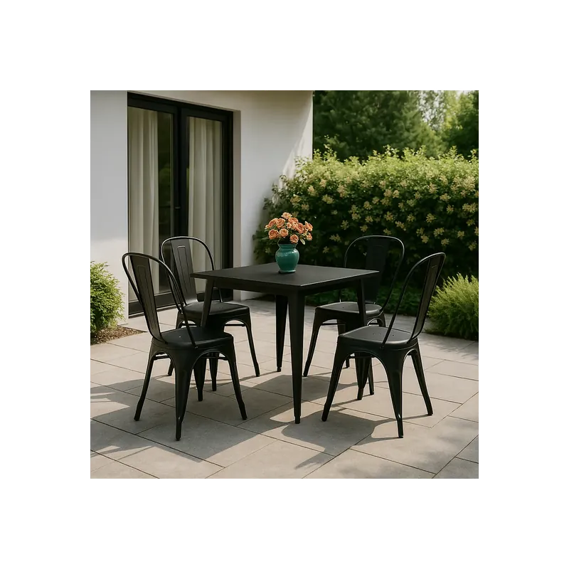Tijdelijk Beschikbaar Tavolo stile industrial in metallo 80x80 cm - Stelvio