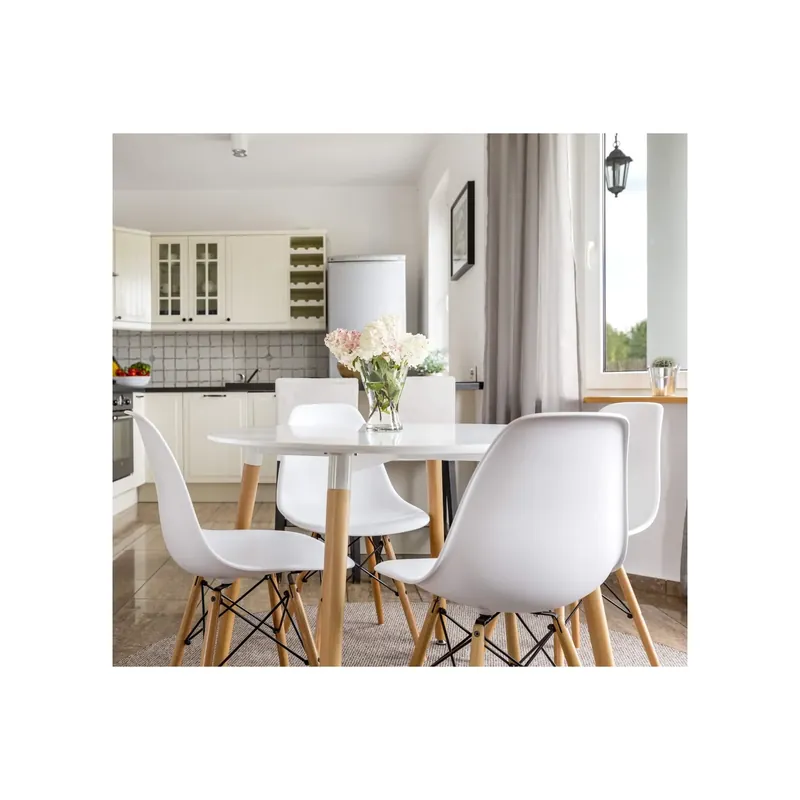 Hoge Kwaliteit Tavolo rotondo da pranzo 120cm con gambe in legno - LIONE