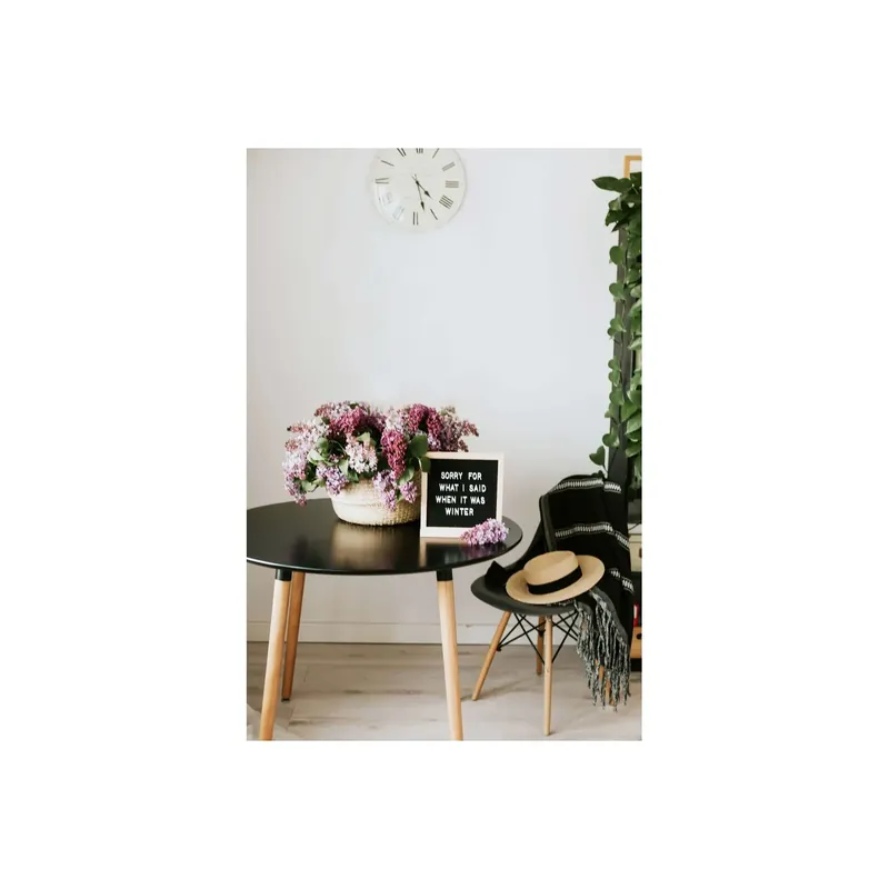 Tavolo tondo 120 cm nero con gambe in legno - LIONE Tijdelijk Beschikbaar