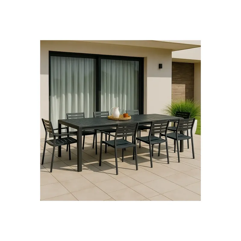 Tavolo allungabile fino a 320 cm Antracite - 200/260/320x100 cm - NEWCASTLE Op = Op
