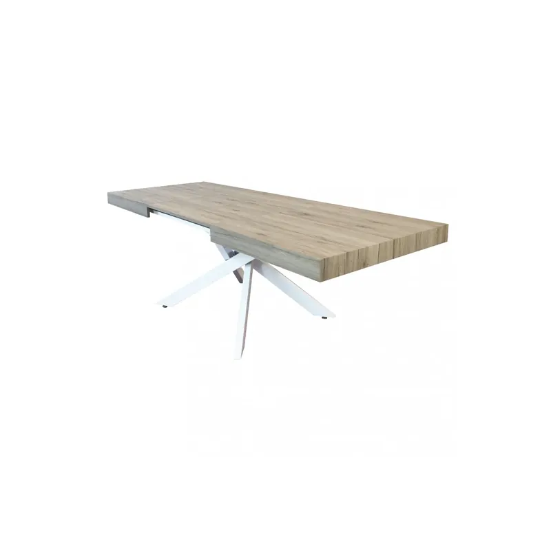 Rechtstreeks Van De Fabrikant TAVOLO ALLUNGABILE DARREN NATURALE CON VENATURE STRUTTURA BIANCA 160/240 X 90