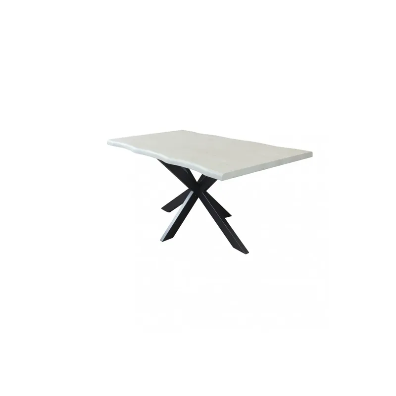 Tavolo da pranzo 160 cm bianco effetto legna con struttura nera - Floyd Aanbieding