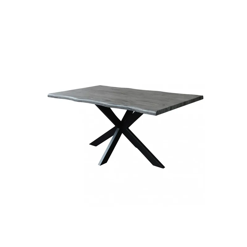 Tavolo da pranzo 160 cm antracite effetto pietra con struttura nera - Floyd Premium