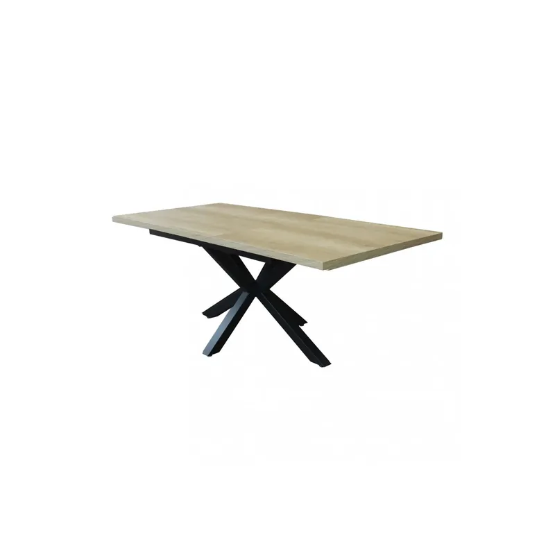 TAVOLO ALLUNGABILE GARFIELD NATURALE CON VENATURE STRUTTURA NERA 160/200 X 90 Laatste Versie