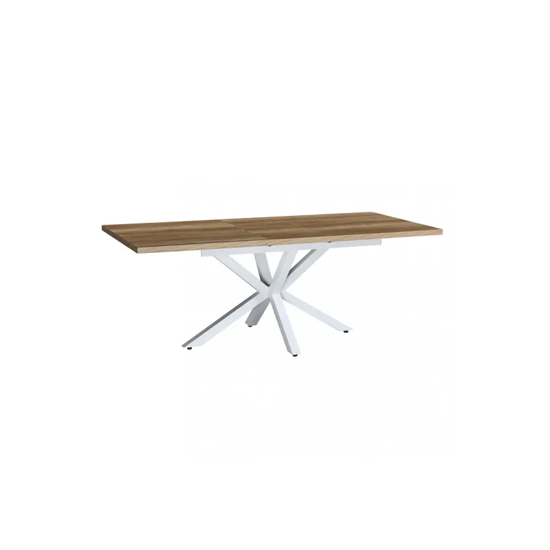 TAVOLO ALLUNGABILE GARFIELD NATURALE CON VENATURE STRUTTURA BIANCA 160/200 X 90 Finale Uitverkoop