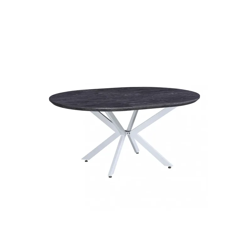 TAVOLO ROTONDO ALLUNGABILE GARRY ANTRACITE EFFETTO LEGNO STRUTTURA BIANCA 120/160 X 120 Koop Online