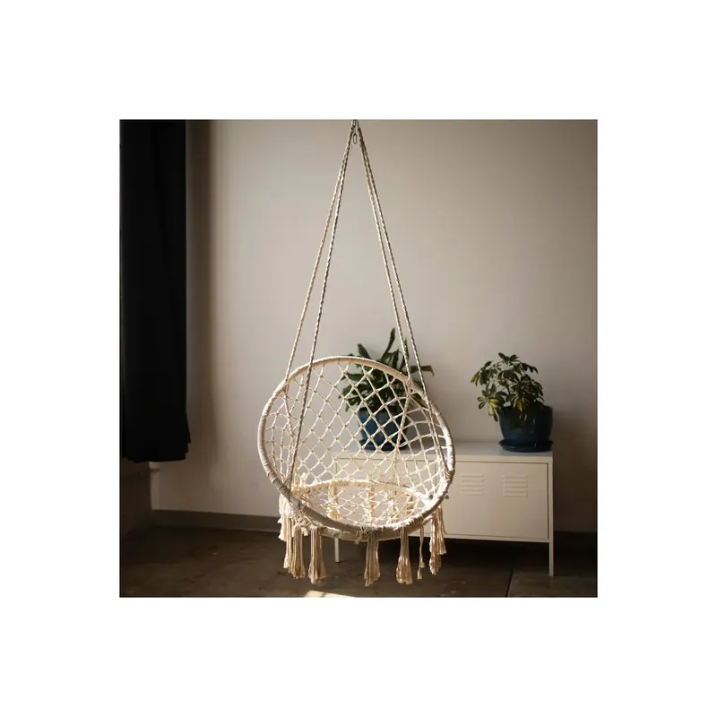 Gereduceerde Prijs Poltrona sospesa con cuscino Beige LUXORY ROUND
