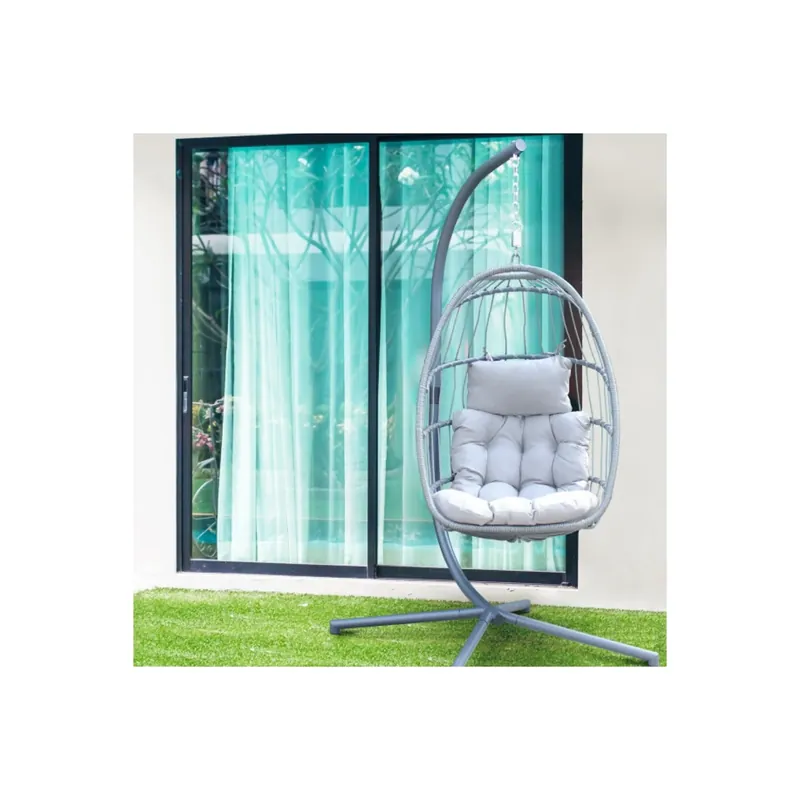 Poltrona sospesa richiudibile in wicker grigio Capraia Aanbieding