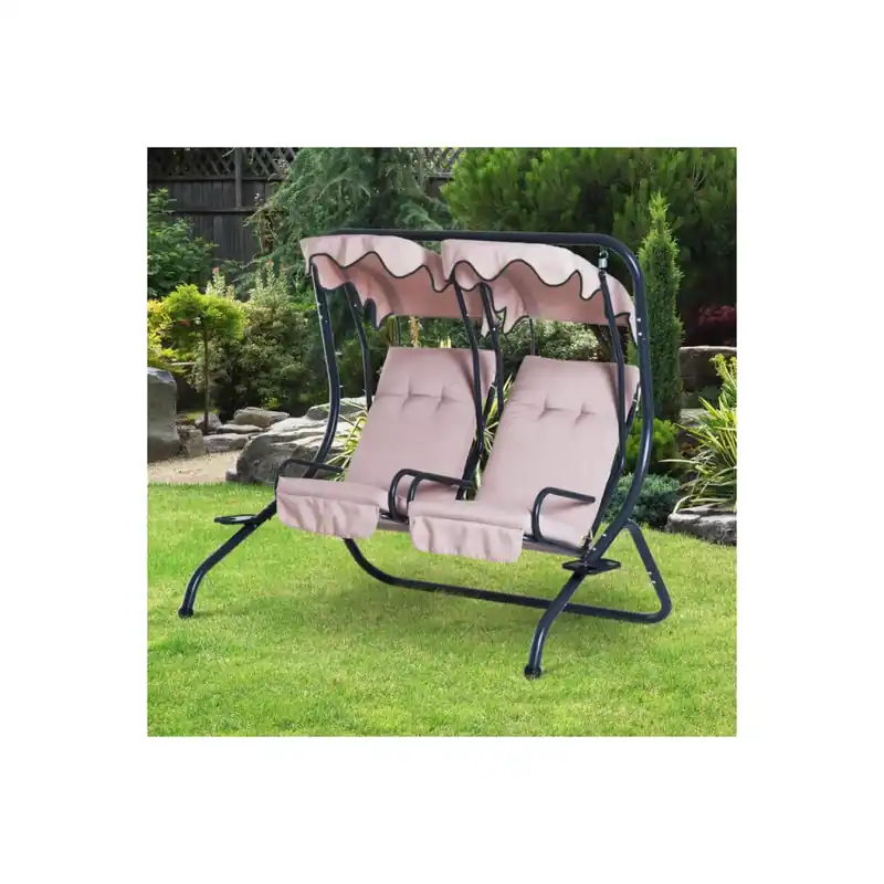 Laatste Versie Dondolo da giardino 2 posti separati tortora Cicladi