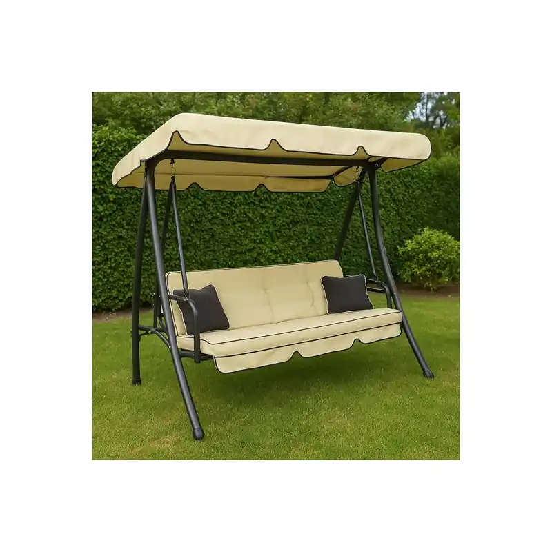 Dondolo da giardino 3 posti con cuscini in metallo Antigua Flitsaanbieding