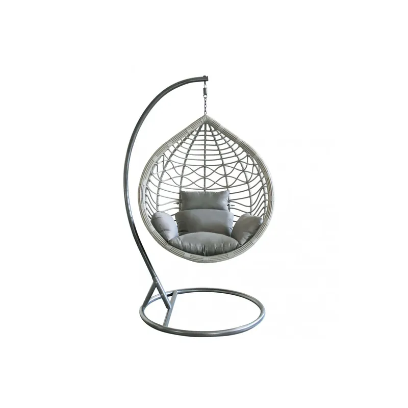 Poltrona sospesa seduta in wicker grigio scuro Panarea Gratis Retour