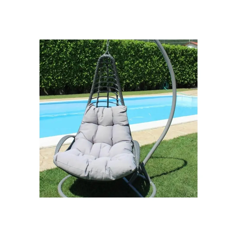 Bestel Nu Poltrona sospesa seduta in wicker grigio scuro Lipari