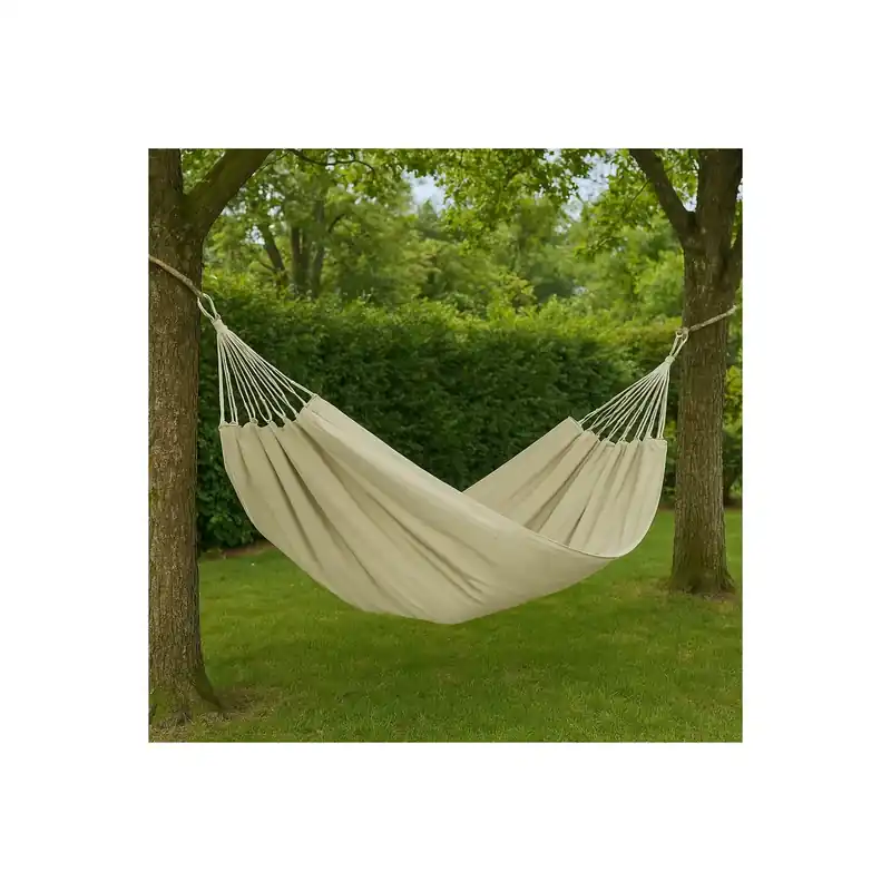 Amaca da giardino in cotone 200x100cm beige portata 120Kg Superprijs