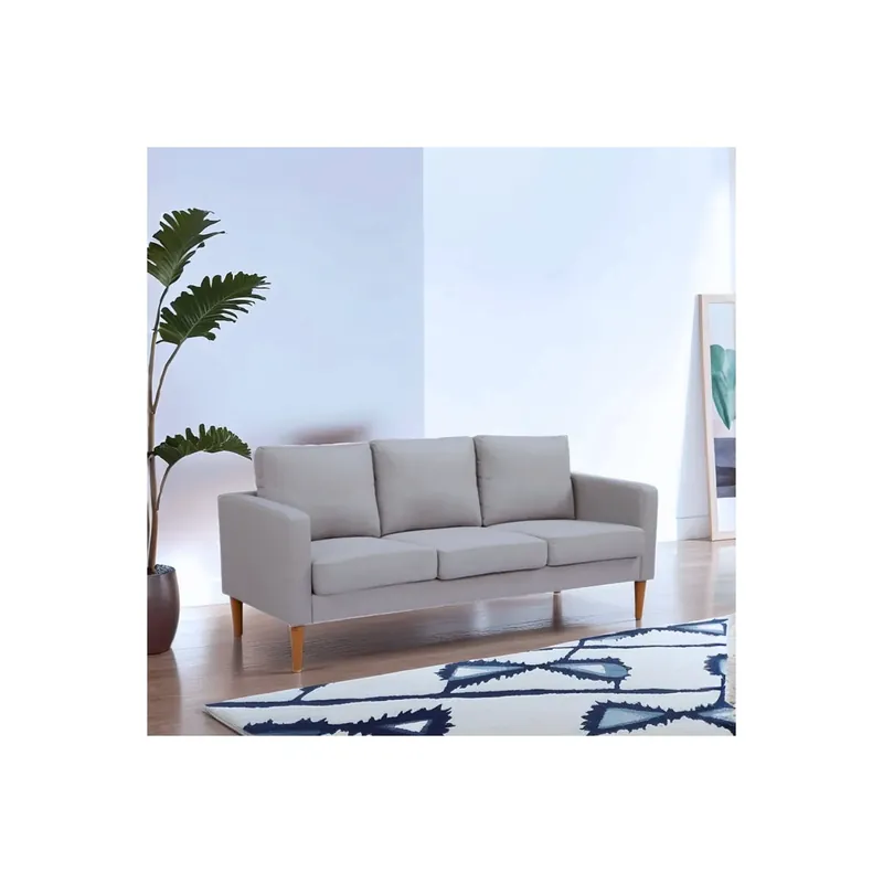 Uitverkoop Divano 3 posti in tessuto grigio chiaro 180x73cm - RAMSEY