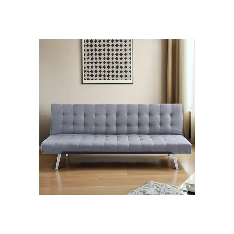 Op = Op Divano letto 3 posti in tessuto grigio con schienale reclinabile - BARRY
