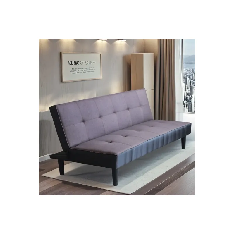 Divano letto 3 posti con schienale reclinabile in tessuto antracite melange - ALVIN Must-Have