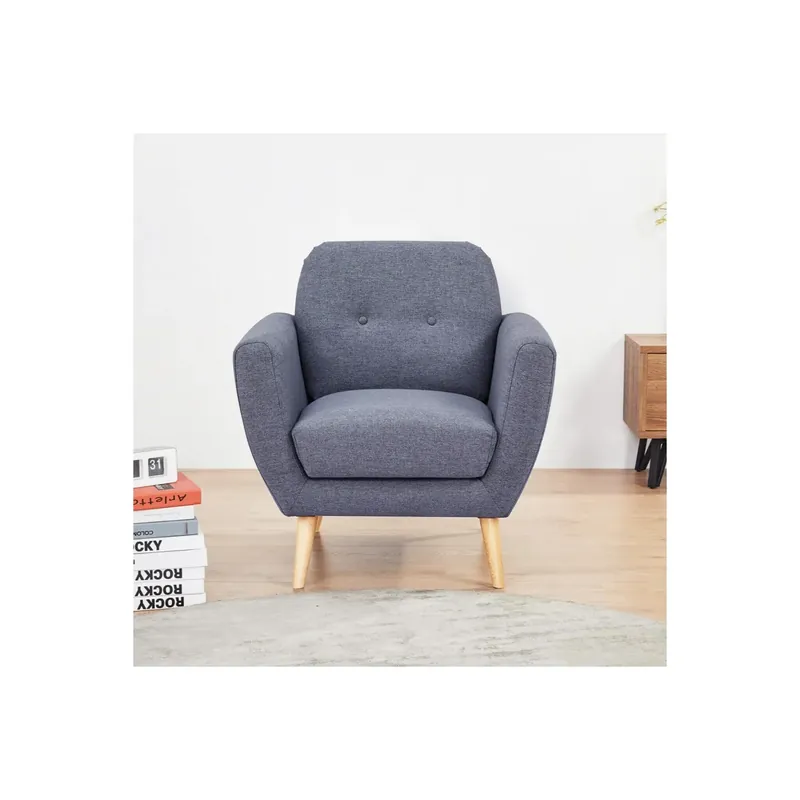 Goedkoop Poltrona in tessuto grigio scuro 84x79x86 h - BURTON