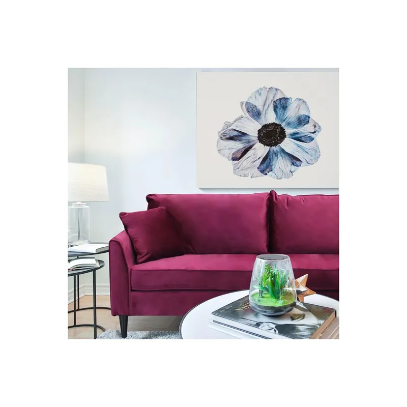 Divano in velluto Bordeaux 3 posti 196x81cm - CHANDLER Voordeelprijs
