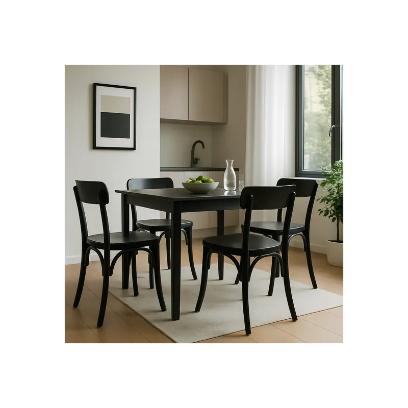 Rechtstreeks Van De Fabrikant Sedia in legno di olmo con finitura anticata nero - Polly