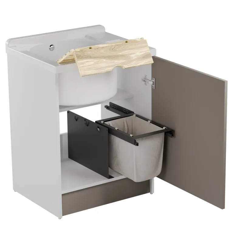 Lavatoio con cesto portabiancheria 65x55x89h cm corda Active Wash Statico Colavene Alleen Vandaag