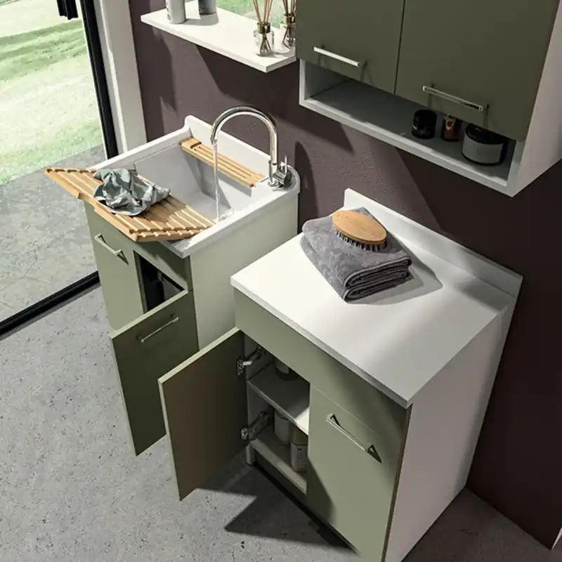 Lavatoio Colavene 60x50cm Jollywash con cesto portabiancheria verde Koop Vandaag