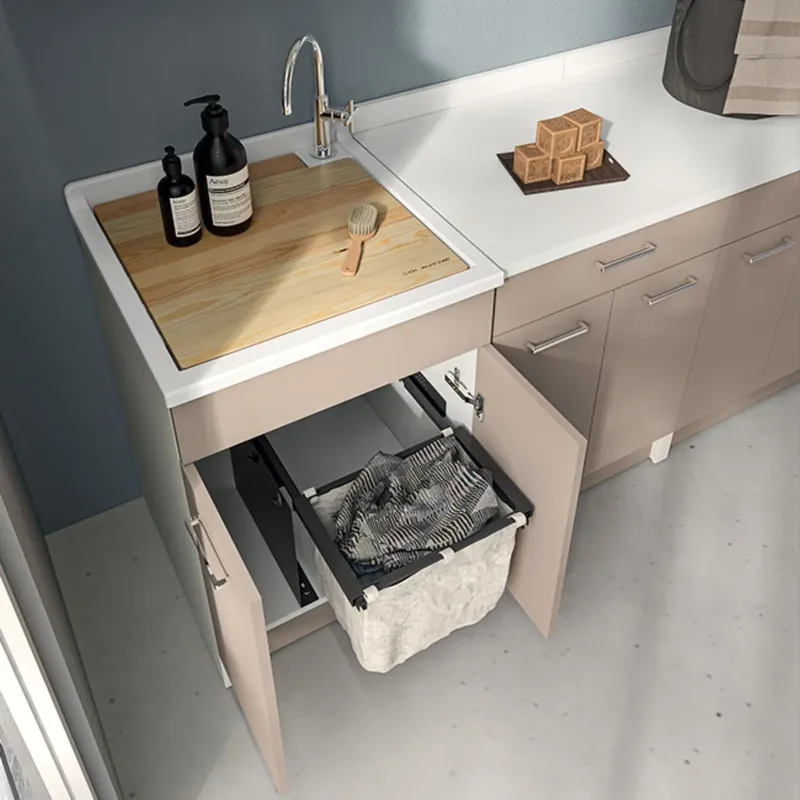 Lavatoio Colavene 60x60cm Jollywash con cesto portabiancheria corda Gratis Retour