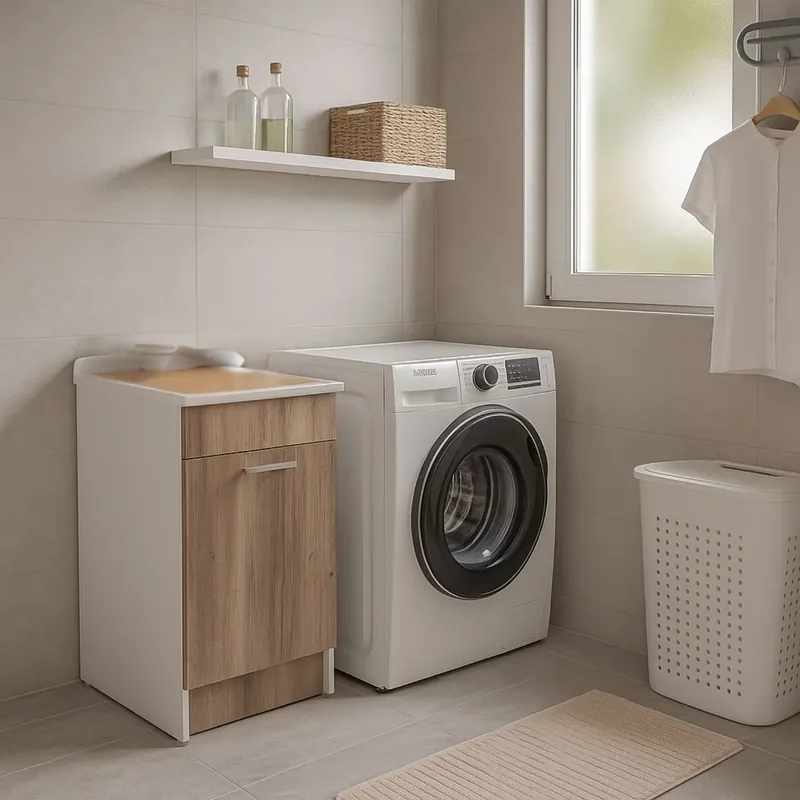 Lavatoio Colavene 45x60cm Jollywash con cesto portabiancheria rovere primitivo Voordeelprijs