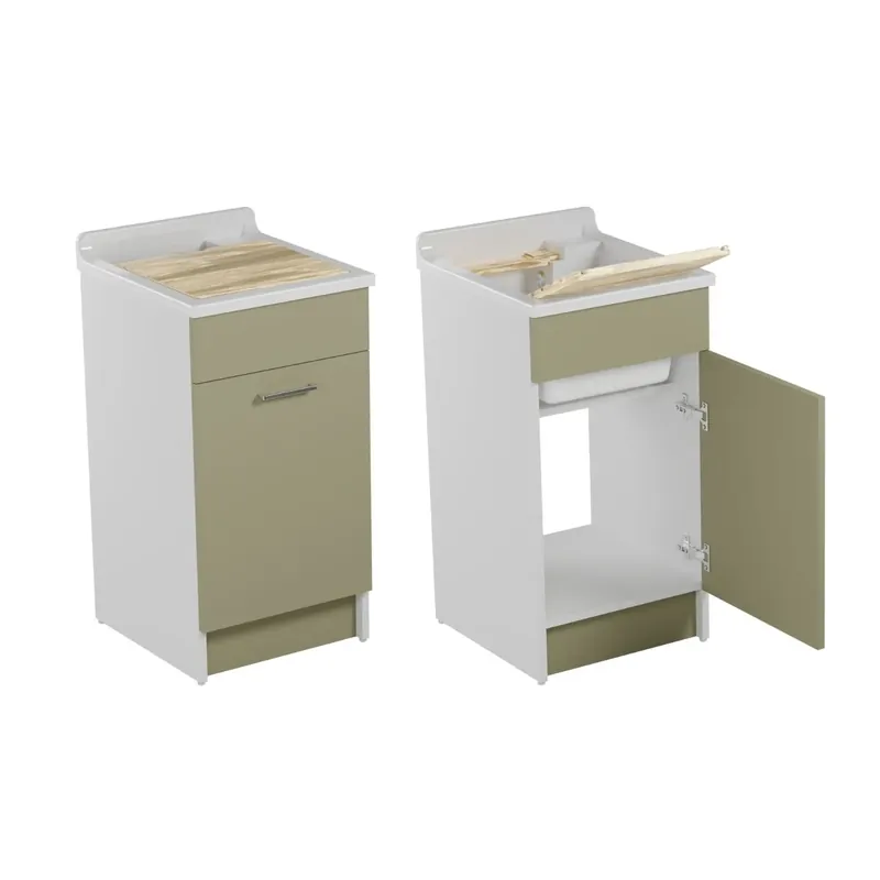 Mobile con lavatoio 50x45x86h cm Swash Colavene verde Flitsaanbieding
