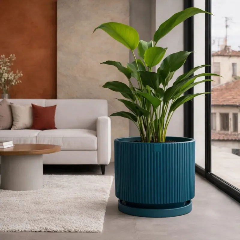 Vaso Blu Petrolio Monacis Vertigo in polietilene Hoge Kwaliteit
