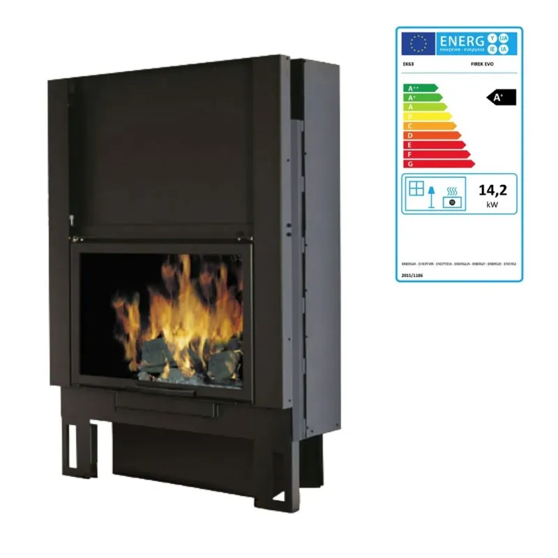 Caminetto frontale Ventilazione forzata 818310 EK63 FIREK 1 EVO Edilkamin Exclusieve Aanbieding