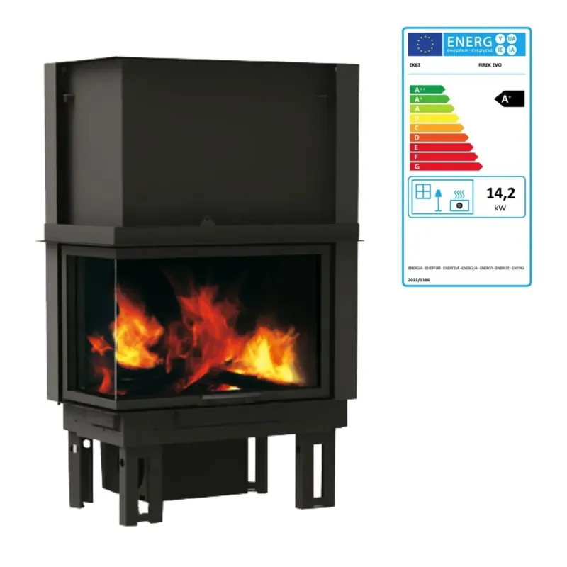 Caminetto angolare lato d‘appoggio destro convenzione naturale EK63 818350 EDILKAMIN Must-Have
