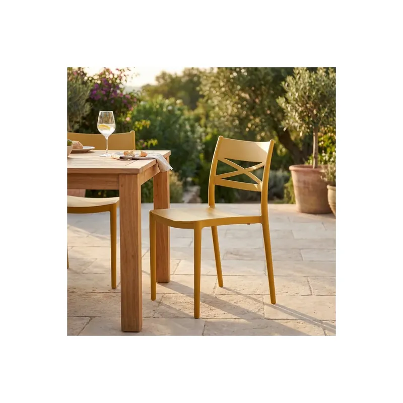 Sedia impilabile in polipropilene gialla da giardino - DARLEEN Merkproduct