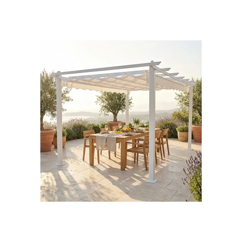 Gazebo 4x4 metri Bianco con telo bianco 240h - Astoria Aanbieding