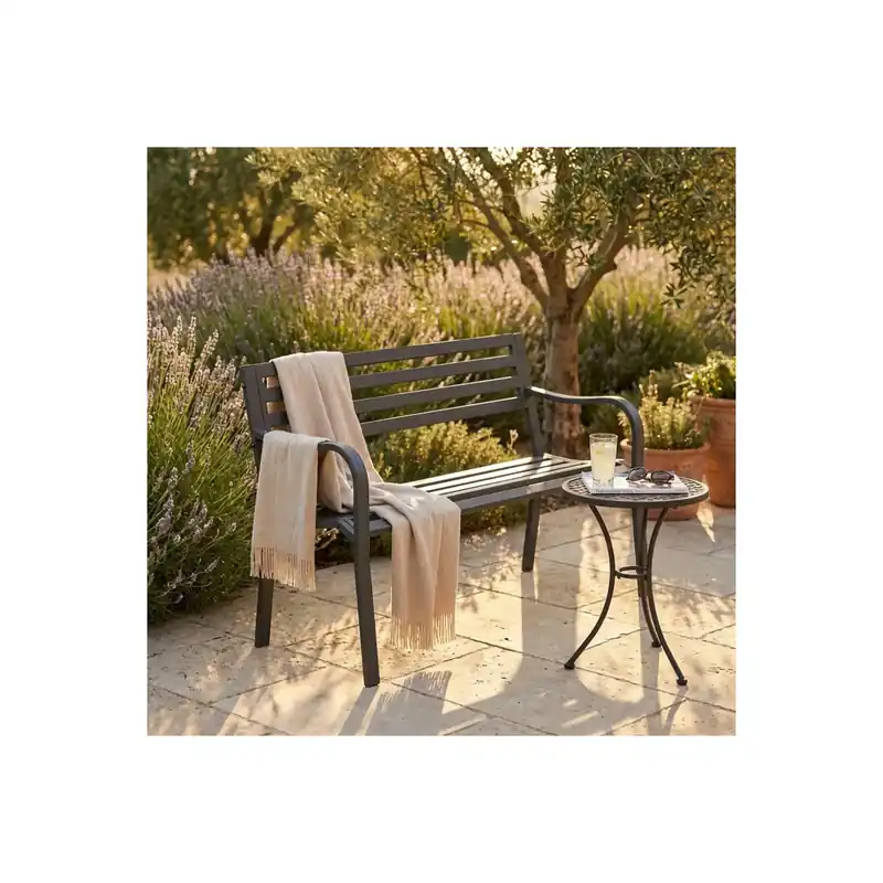 Voordeelprijs Panchina da giardino in metallo 128x56x80h per 2 persone - CHLOE