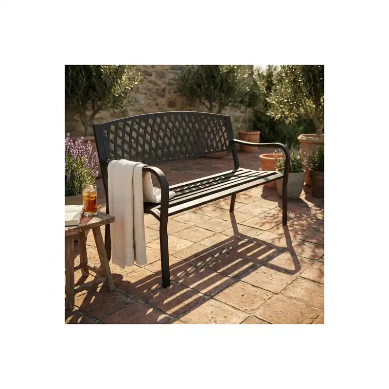 Panchina da giardino in metallo 128x56x85h per 2 persone - MONTREAL Actieprijs