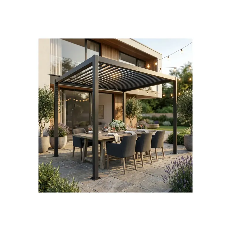 Pergola bioclimatica 3x4 mt con copertura a lamelle frangisole Merkproduct