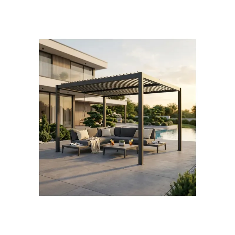 Gecertificeerd Pergola bioclimatica 3x4 mt con copertura a lamelle frangisole orientabili