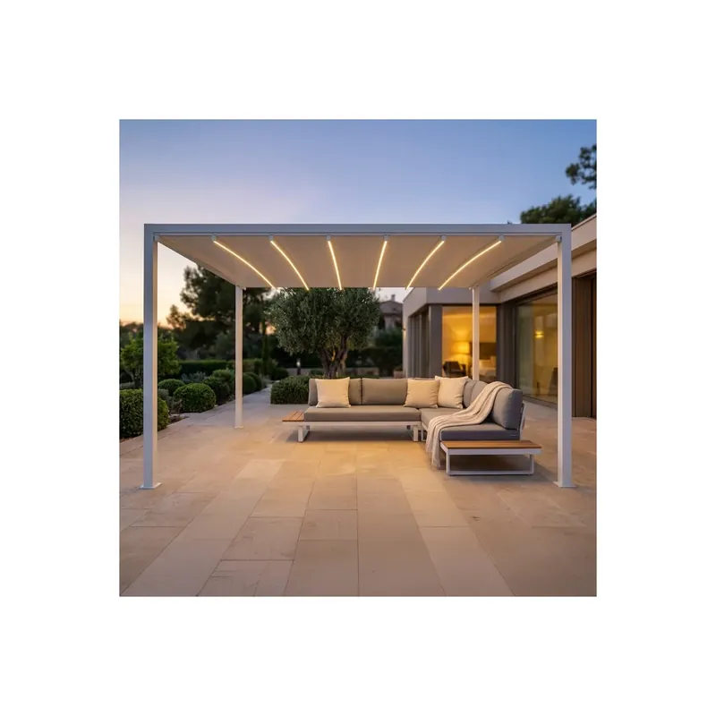 Koopje Pergola 3x3 mt con led e copertura retrattile motorizzata - bianca