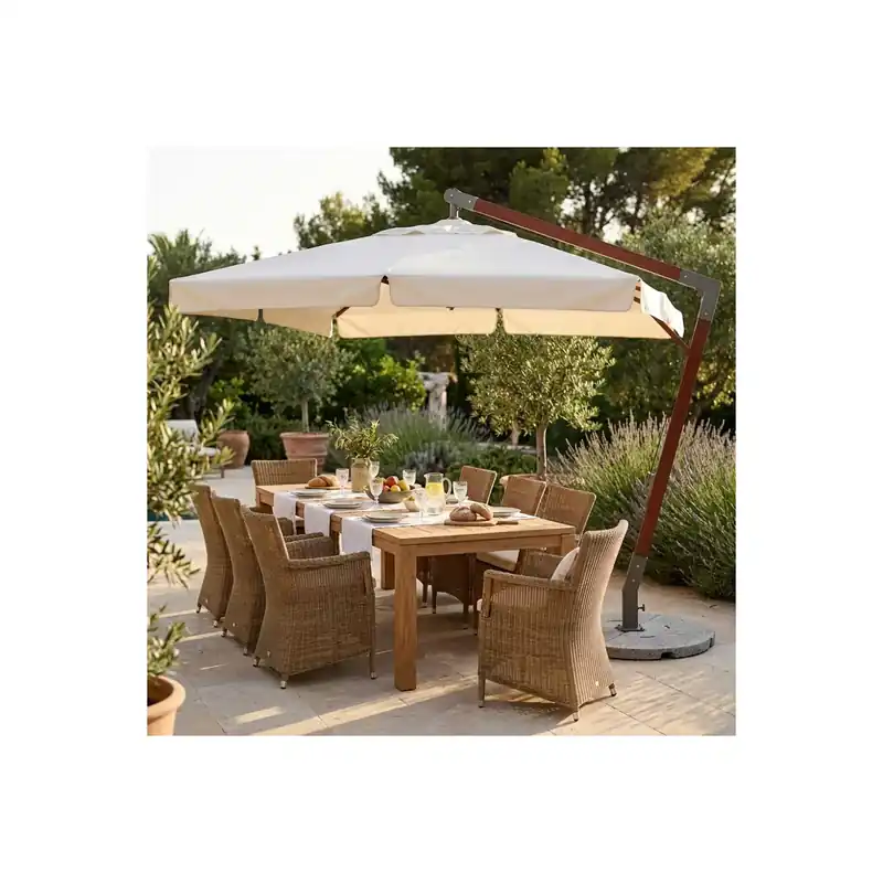 Gereduceerde Prijs Ombrellone palo laterale 3x4 mt Beige - Venere