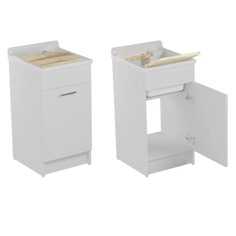 Koopje Mobile con lavatoio 45x60x86h cm Swash Colavene Bianco Opaco apertura verso destra