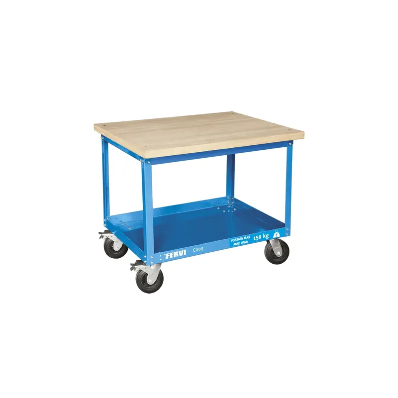 Rechtstreeks Van De Fabrikant Carrello con piano in legno C009 Fervi 1030x830x430 h mm