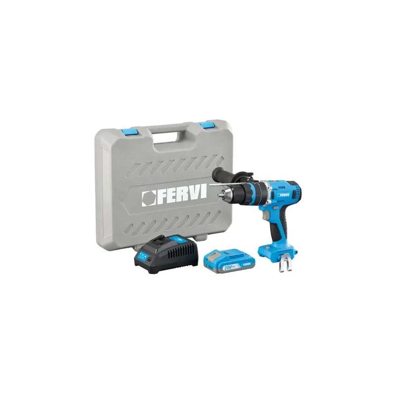 Trapano a percussione 20V FERVI 1,5 - 13 mm cemento Max 16 mm acciaio Max 13 mm 70 / 75 Nm Dagaanbieding